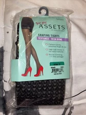 SPANX LOVE YOUR ASSETS SHAPING TIGHTS Size 3 BLACK TEXTURED WISHBONE