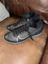 NIKE - Merc Size 4Y- Indoor Soccer Shoes Black/Grey