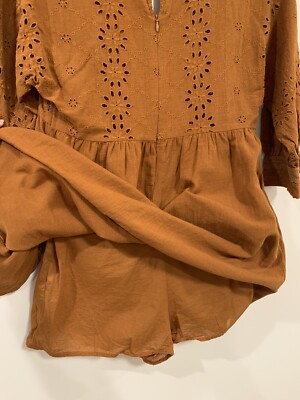 Zara Opemwork Embroidery Jumpsuit Dress-Size XS | eBay