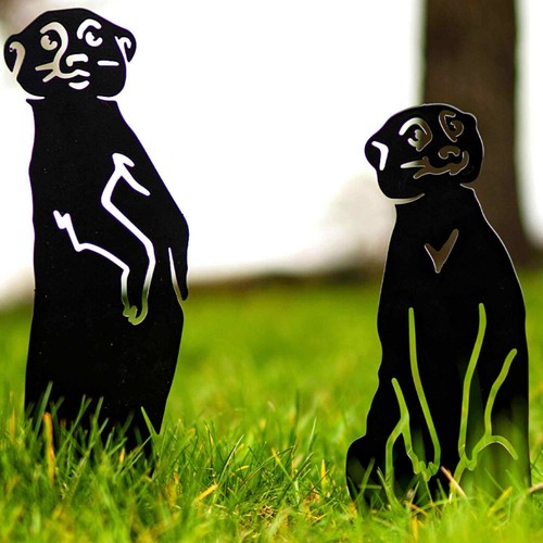 Meerkats Decor Metal Animal Statue Mother Day Gift For Her Lover Garden Ornament - Picture 18 of 36
