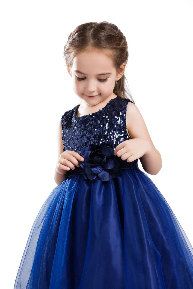 ELSA & ANNA® Girl Princess Wedding Bridesmaid Party Dress Costume Outfit PDBLU01 - Image 4 of 4
