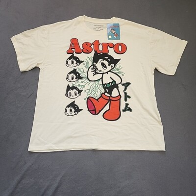 Astro Boy Big Red Boots T Shirt Mens Licensed Cartoon Merchandise Cream Sixe XL 