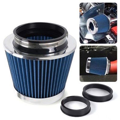High Flow Performance Cold Air Intake Air Filter 3''/3.5''/4'' Inlet 5'' Tall Blue