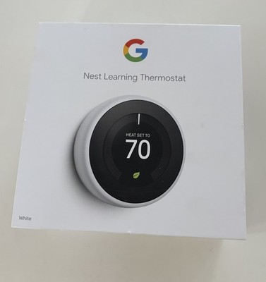 Google Nest Learning Thermostat Stainless Steel Empty Box- Only Manual And Tool