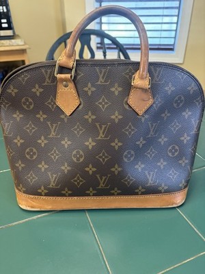 Louis Vuitton Brown Monogram Top Handle Bag Zip Accent Classic