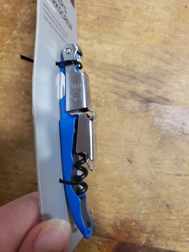 Rabbit Zippity 2-Step Waiter's Corkscrew, Stainless Steel & Blue - Picture 15 of 16