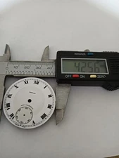 Vintage Marvin Porcelain Pocket Watch Dial with Sunken Seconds Track 