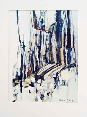  COMPOSITION, 1956'' BY MARIA E. VIEIRA DA SILVA - HELIOGRAVURE 1960 (6O-6-09)