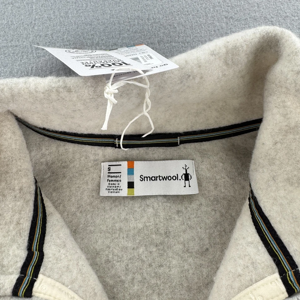 Chaqueta Smartwool Mujer Pequeña Cremallera Completa Lana Vellón Exterior Nueva Foto 4 de 4