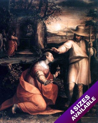 RISEN LORD JESUS CHRIST APPEARS TO MARY MAGDALENE PAINTING ART REAL CANVAS PRINT