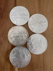 5 LOT 2007 American Silver Eagle Uncirculated Bullion $1 Coin