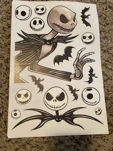 10 Sheets: 131Pcs Nightmare Before Christmas Disney Window Clings Jack/Sally - Picture 7 of 12