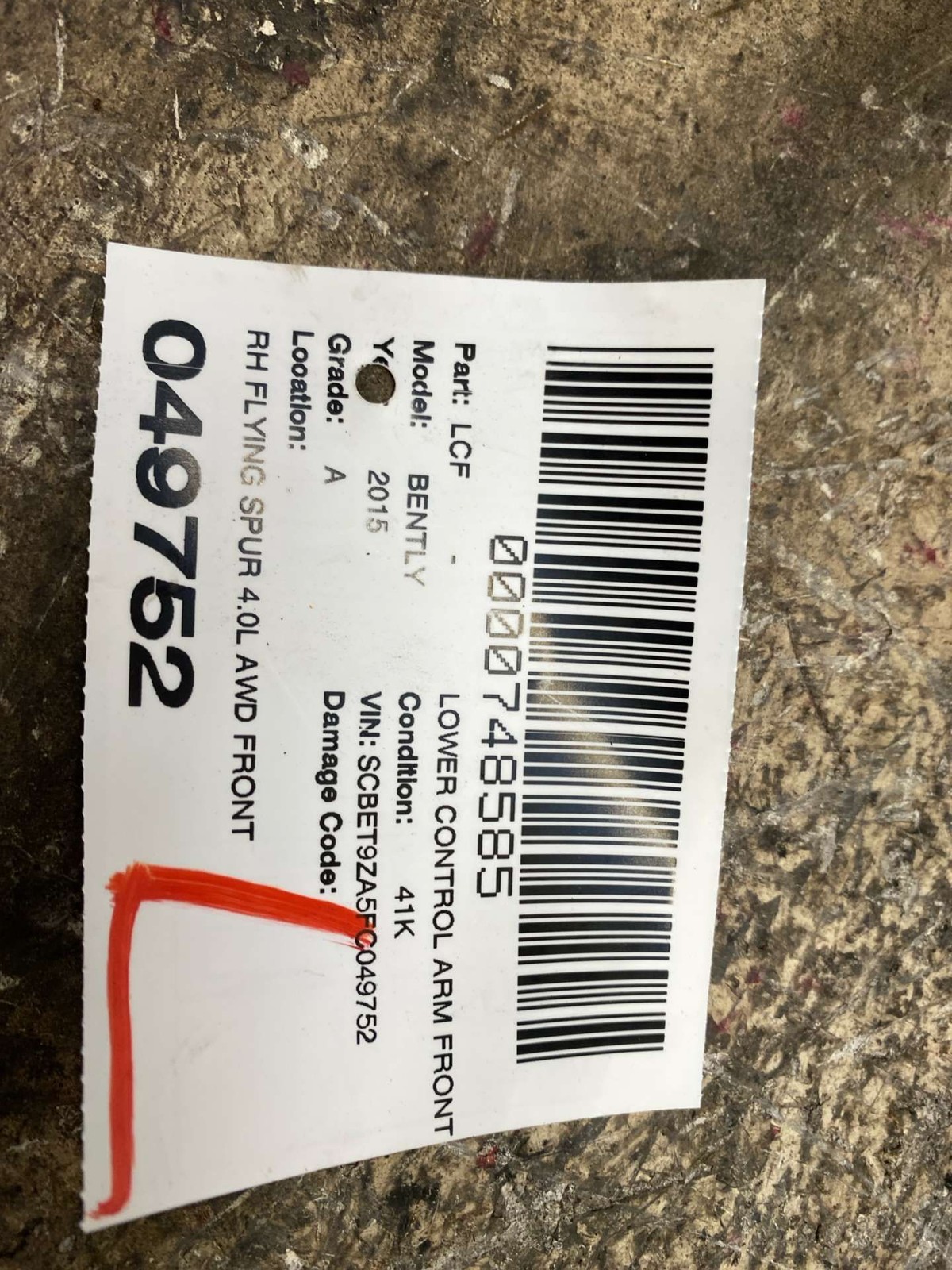 Bentley Flying Spur 2013-2019 FRONT+RIGHT Control arm