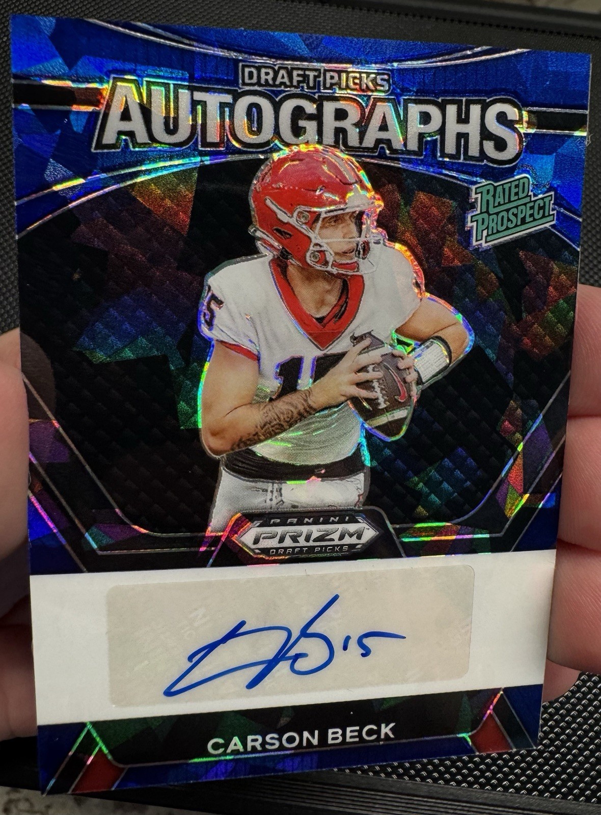 2024 Panini Prizm Draft Picks - Blue Ice Auto /75 Carson Beck (Miami/UGA)