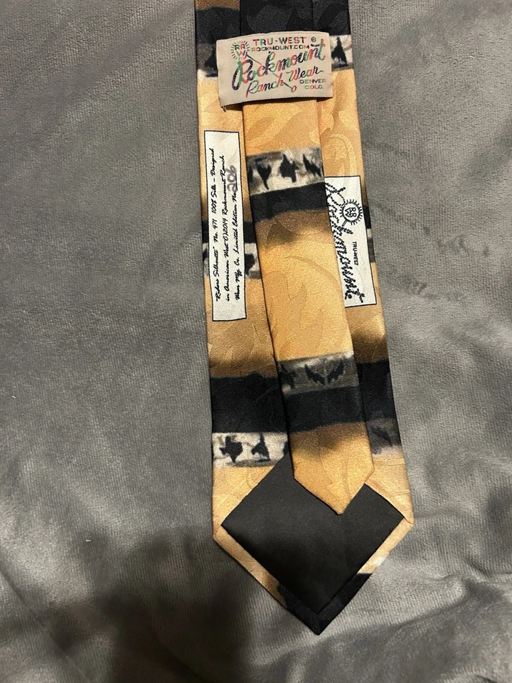 Corbata de cuello vaquero Rockmount Ranch Wear "Sunset Riders" Tru-West seda hecha en EE. UU. Foto 3 de 4