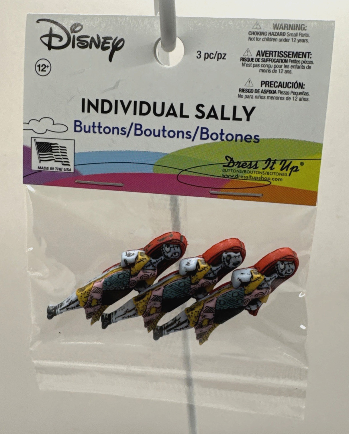 Disney Sally Buttons Dress It Up 3pc Nightmare Before Christmas Sewing Crafts