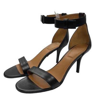 Givenchy Paris Womens Size 39 Black Leather Ankle Strap Heel Sandals