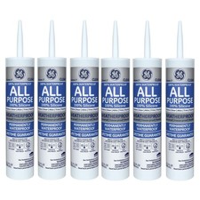 GE All Purpose Silicone 1 Sealant - Clear - 10.1 oz., 6 Pack
