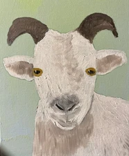Goat Painting Original Oil 8 X 10