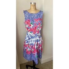 Talbots Petites Mosaic Floral Cotton Dress - Size 10P - NWT