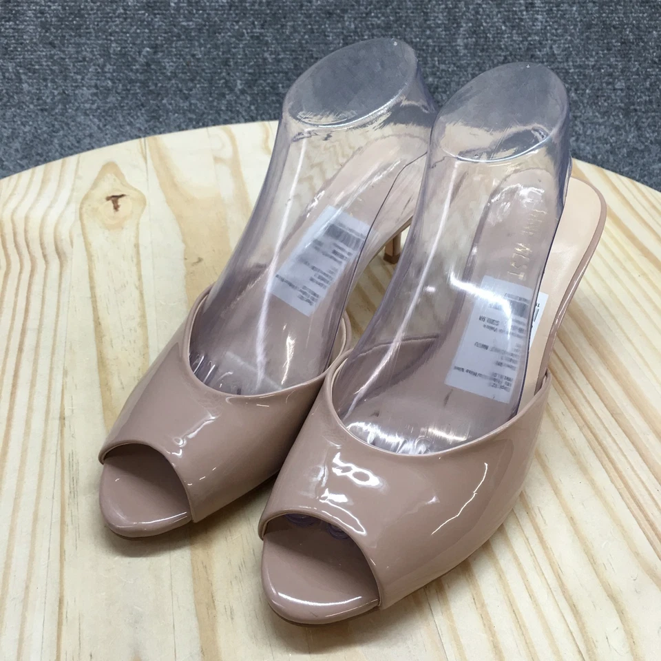 Sandalias Nine West para mujer 9 M Lillo Mule Slides beige imitación cuero tacones NUEVAS Foto 3 de 4