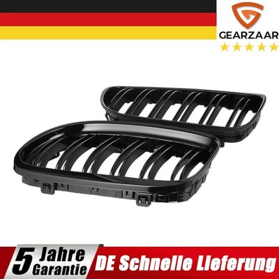Nieren Grill kompatibel mit BMW E90 Limousine 08-11 Satz Glänzend Schwarz Paar