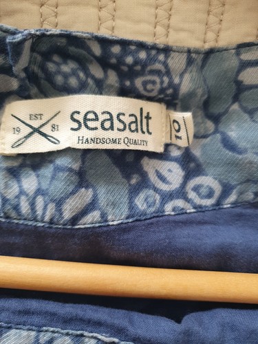 Seasalt Cornwall Crankan Cotton Mix Midi Skirt Blue Floral Pattern Size 10 Lined - Picture 4 of 7