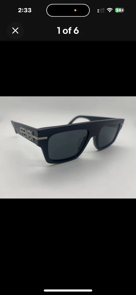 全新 FENDI FE40091U 90A 蓝色飞行员太阳镜 54-19-145 毫米 带全套 — 第 4/4 张图片