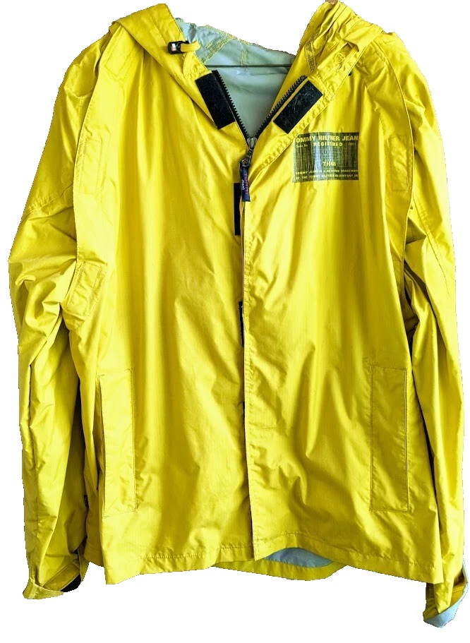 Vintage 90s TOMMY HILFIGER Jacket Mens L-XL Sailing Rain Gear Vest Rare Outdoors