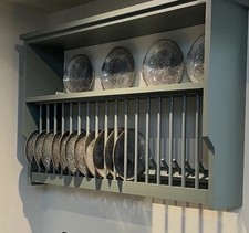 Wall Mounted Pine Plate Rack - Finished In Your Colour Choice