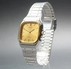 Vintage 1985 Near MINT Seiko Chronos 7731-5130 Two Tone Gold Qz Mens Watch JAPAN