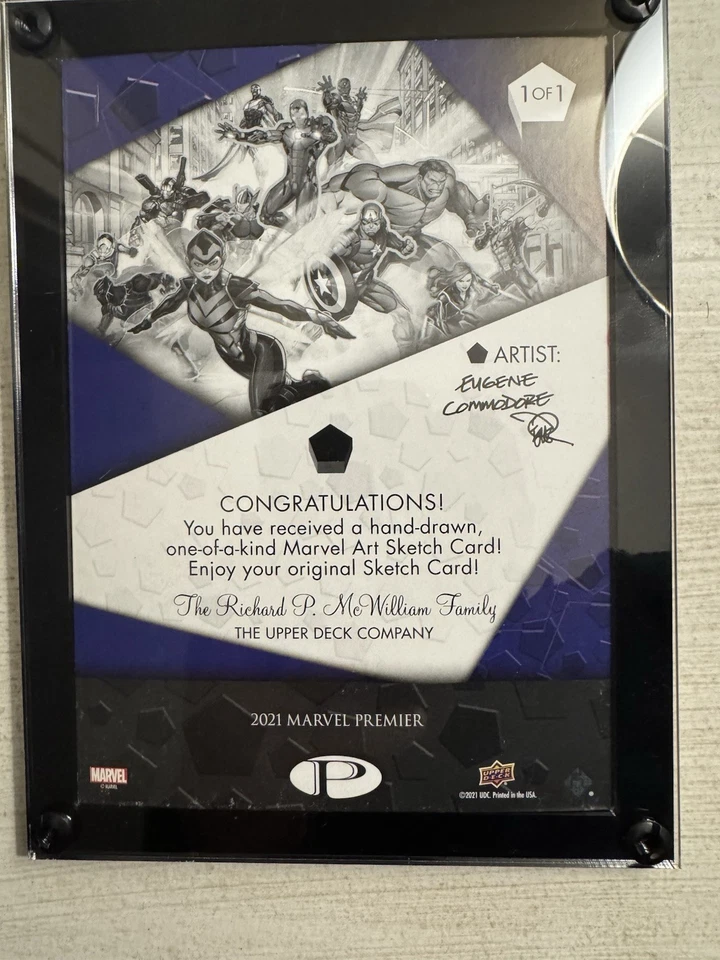 2021 marvel premier sketch Venom 1/1 5x7 By EUGENE COMMODORE - Image 2 of 3