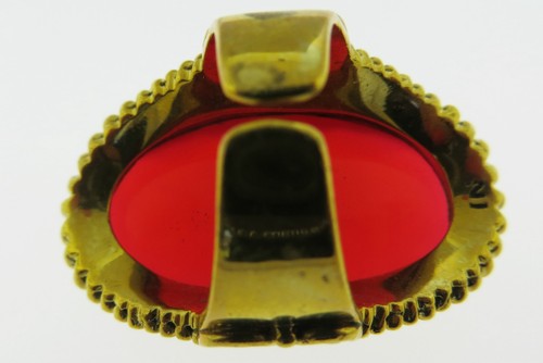 Sajen Bronze by Marianna and Richard Jacobs Oval Pink Quartz Ring - Picture 3 of 3