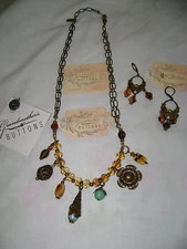 Grandmother's Buttons Necklace and Ear Rings ~~` FREE SHIPPING`~~ON SALE !!