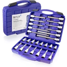 26tlg Innen Vielzahn Steckschlüssel Werkzeug Set Stecknuss Nuss Satz BITUXX