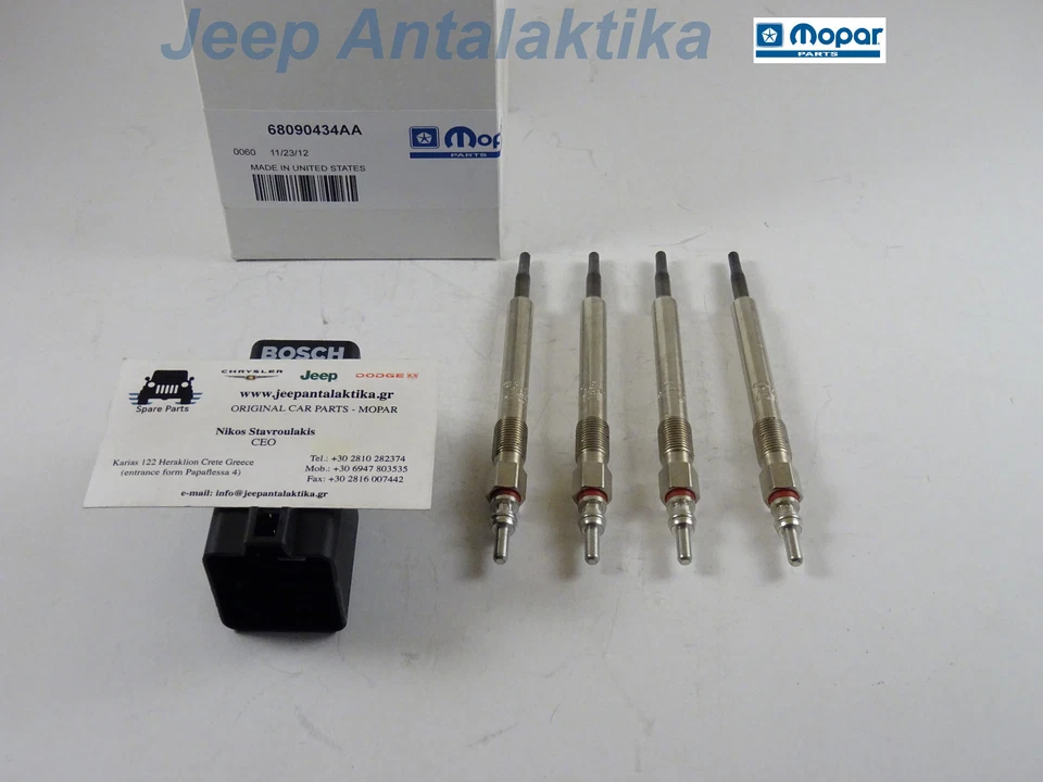Kit de bujías incandescentes Jeep Liberty/Cherokee 2.8CRD 2005-2007 68090434AA nuevo fabricante de equipos originales Mopar Foto 2 de 4