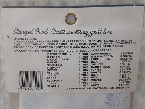 VOGART Crafts Two DOILIES For Embroidery or Ballpoint Painting Flower Item 8711J - Picture 4 of 6