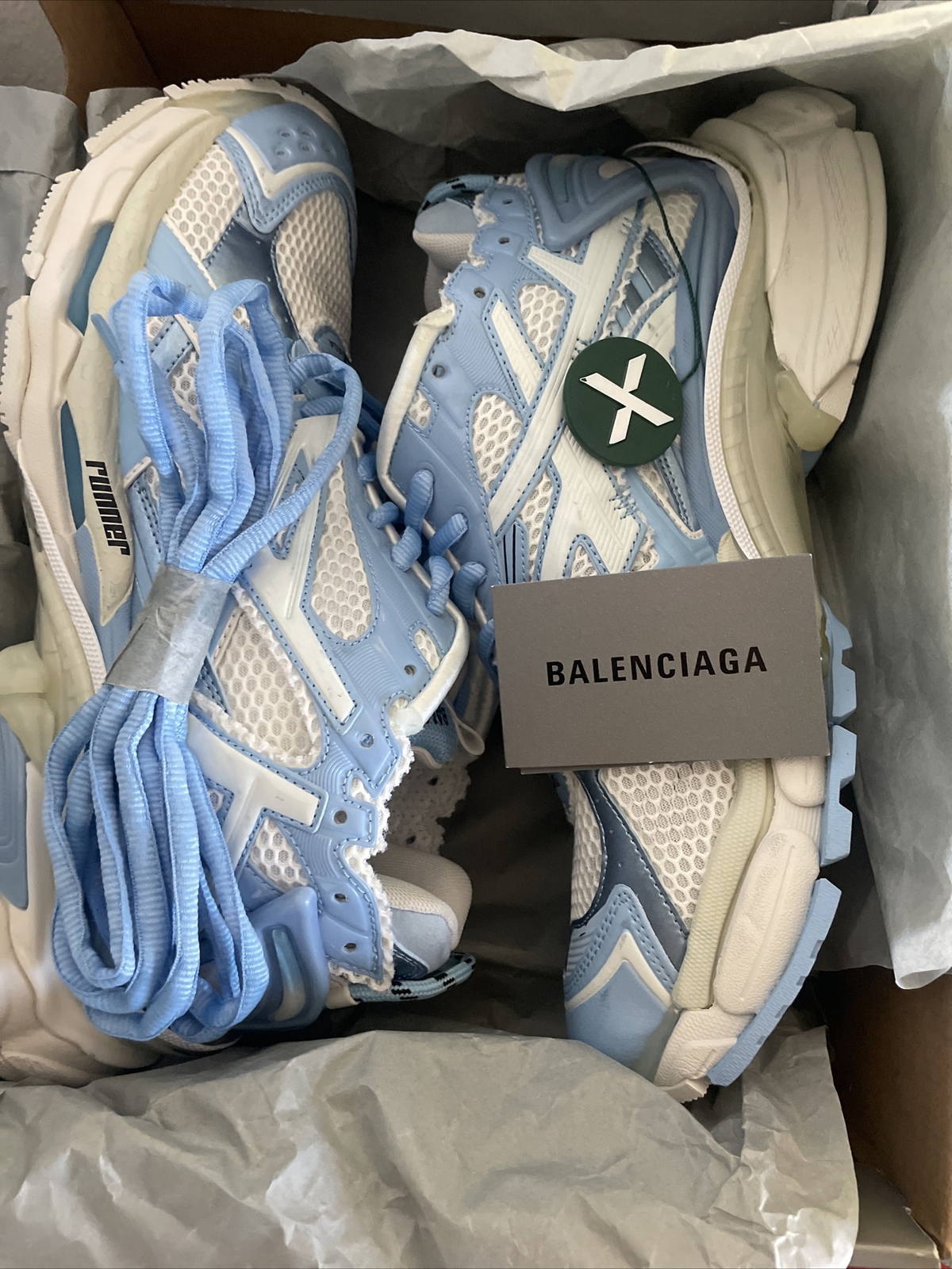 Blue and white Balenciaga Runner Monocolor Kith eBay