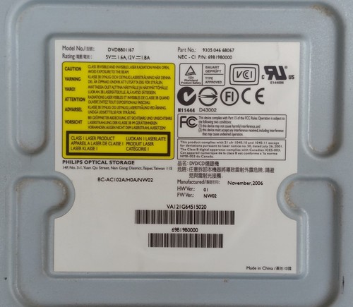Masterizzatore Philips DVD8801/67 Dual Layer DVD±RW (±R DL) drive IDE nero - Afbeelding 2 van 6