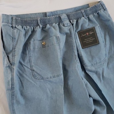 NWT David Taylor Collection Mens Blue Casual Pants Back Elastic Size 50X32