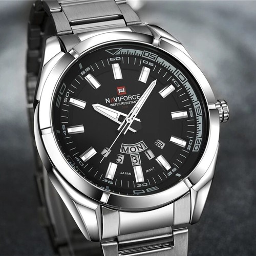 NAVIFORCE Men Watches Top Brand Full Steel Wristwatch Business Male Date Watch - Picture 4 of 24