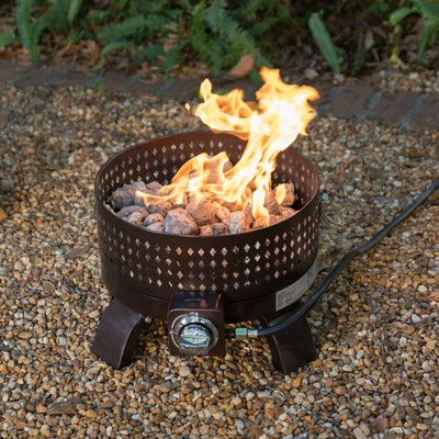 Bronze Sporty Portable Gas Fire Pit Campfire Picnic Beach Lava
