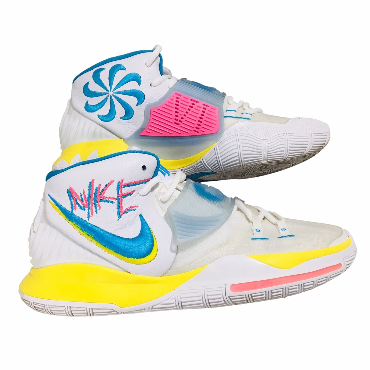 Nike Kyrie 6 90s Neon Graffiti 2020 Size 11 - WHITE/OPTI
