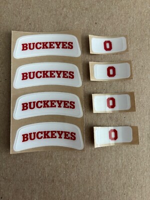 *MINI* Football Helmet Bumper Decals SCHUTT x4 Sets Buckeyes