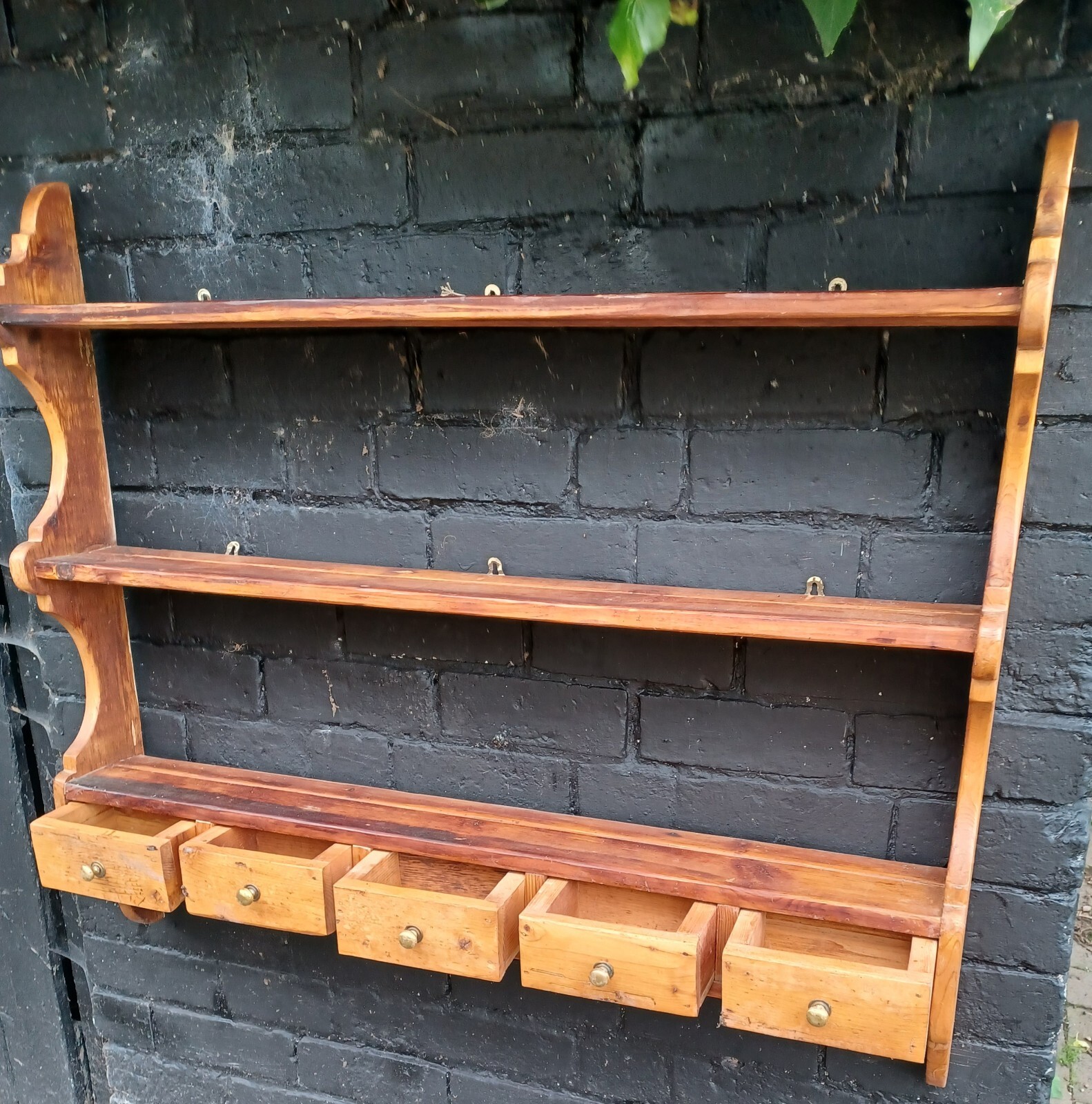 Large wall mounted Plate Rack with drawers display shelf eBay