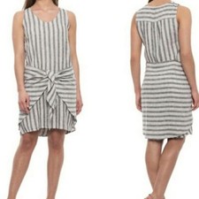 Anthropologie Drew Morgan stripe Sarong Sleeveless Dress Size Med Gauzy Linen