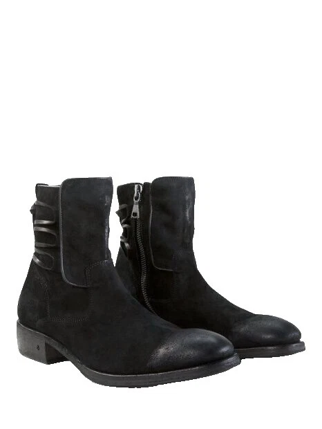 John Varvatos Black Suede Keith Backlace Boots - Handmade in Italy - New w/o box John Varvatos Shoes for Men for sale | eBay main image 3