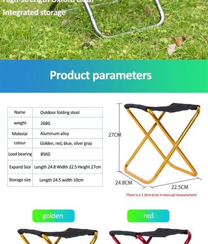 Outdoor Folding Aluminum Chair Stool Seat Fishing Camping Foldable Fishing Chair - Bild 9 von 16