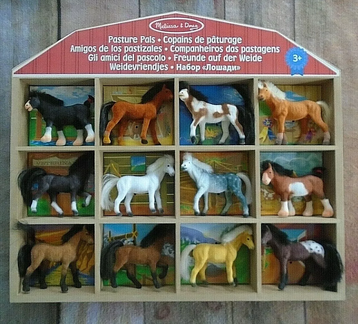 Melissa Doug Pasture Pals Display 12 Furry Flocked Mini Breeds