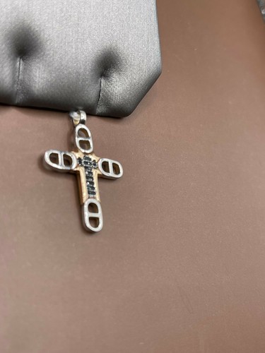 Colgante de cruz de oro real de 18 k - Imagen 5 de 6